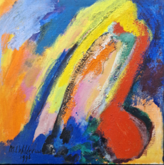 Acryl schilderij, Maya Wildevuur, Abstract, 1998